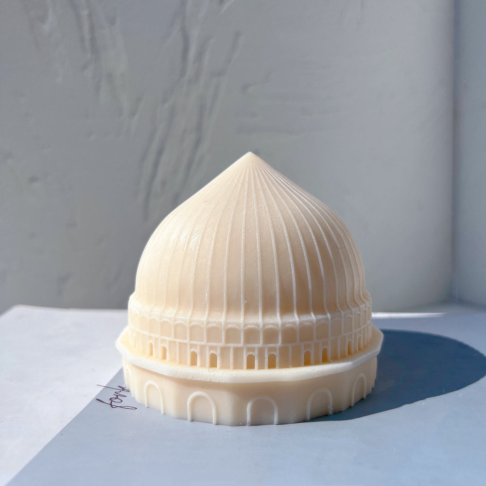 A heat-resistant Mosque Dome Candle Moulds silicone candle mould by MYKA Candles and Moulds, ideal for soap, resin, and baking mould applications.