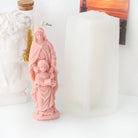 Close-up of the Mother Mary Candle Moulds silicone candle mould by MYKA Candles and Moulds for soy wax, soap moulds, and baking mould hobbyists.