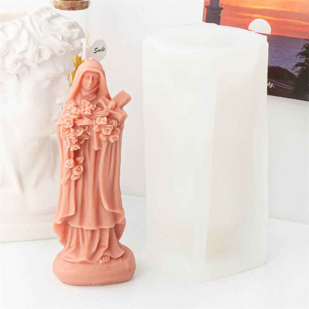 The Mother Mary Candle Moulds silicone candle mould from MYKA Candles and Moulds, a professional supply for candle, soap, and baking moulds.
