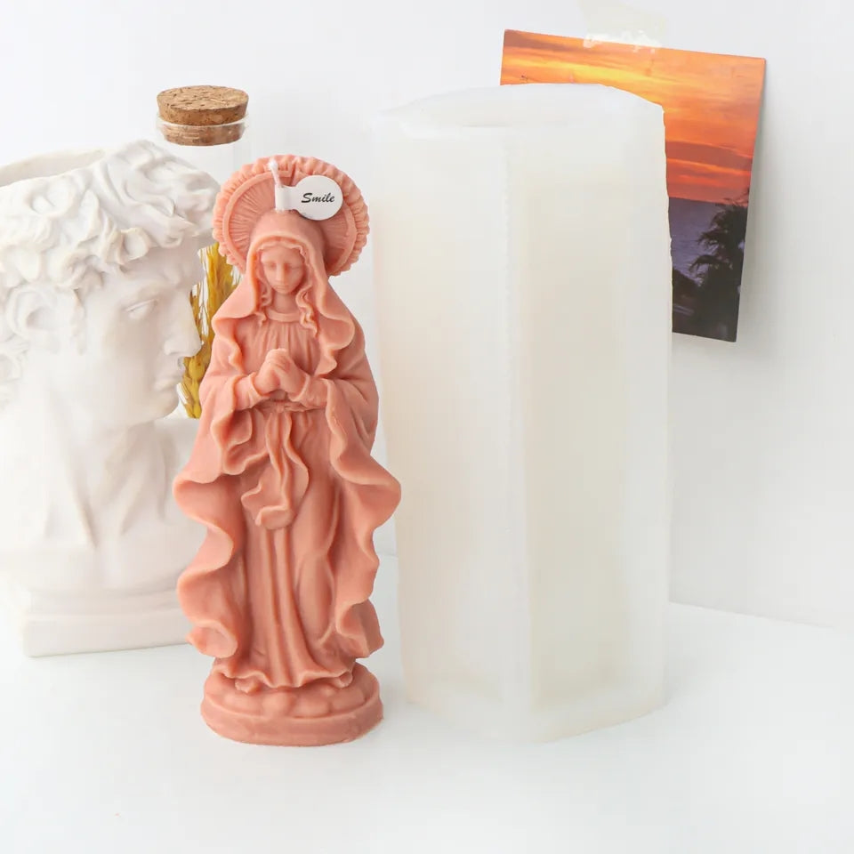The Mother Mary Candle Moulds silicone candle mould from MYKA Candles and Moulds, a professional supply for candle, soap, and baking moulds.
