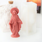 A premium Mother Mary Candle Moulds silicone candle mold by MYKA Candles and Moulds, a versatile tool for soap, resin, and cake mould crafting.