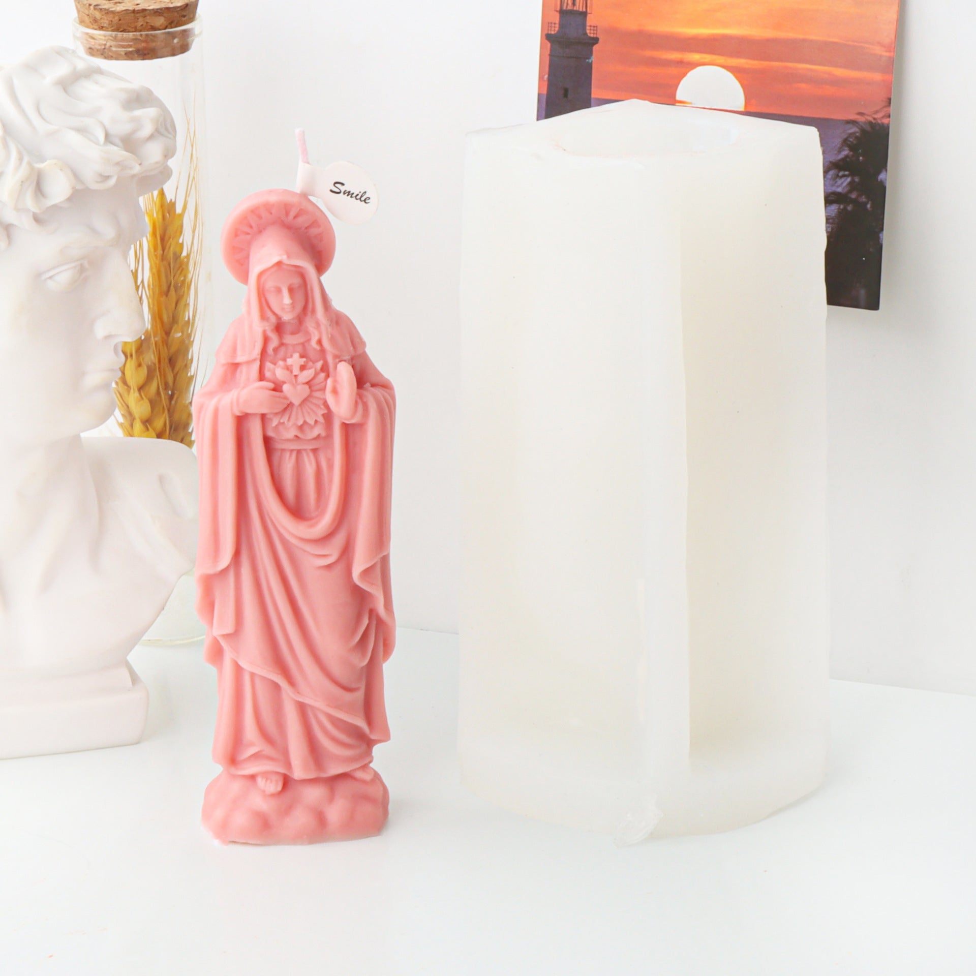 The Mother Mary Candle Moulds silicone candle mould from MYKA Candles and Moulds, a professional supply for candle, soap, and baking moulds.