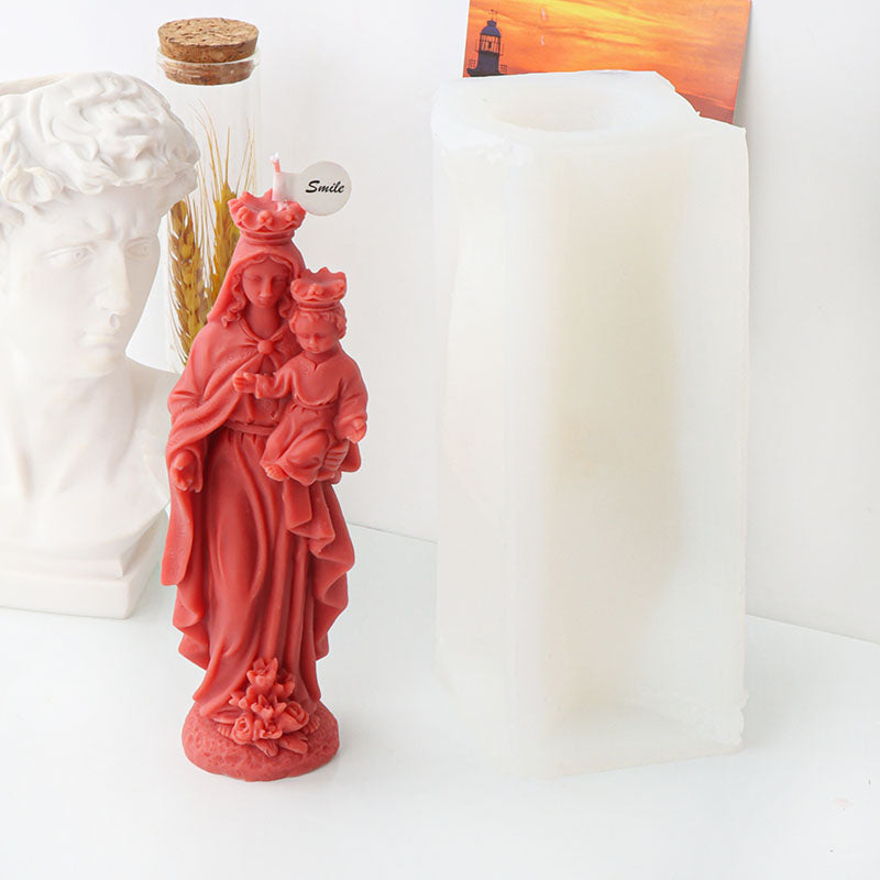 The Mother Mary Candle Moulds silicone candle mould by MYKA Candles and Moulds, perfect for small business candle, soap, and cake mould production.