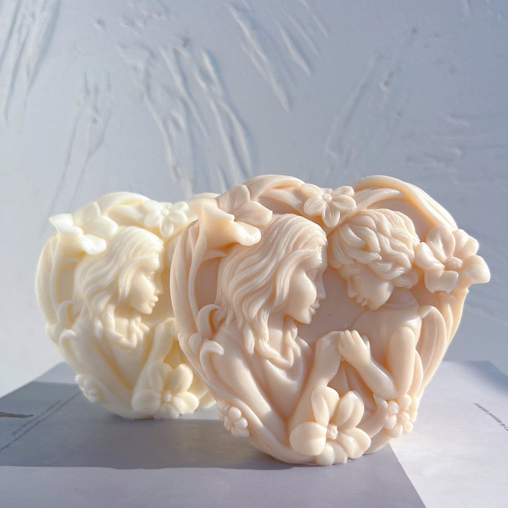 A Mother's Love Candle Mould silicone candle mold by MYKA Candles and Moulds, designed for easy release in soap, resin, and cake mould casting.