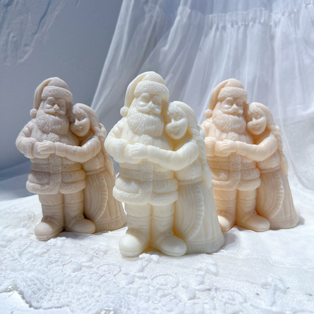 The Mr. & Mrs. Claus Candle Mould silicone candle mould by MYKA Candles and Moulds, perfect for small business candle, soap, and cake mould production.