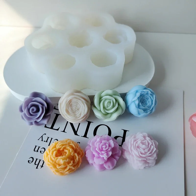Showcasing the Multi Cavity Flower Candle Mould silicone candle mould by MYKA Candles and Moulds for creative baking moulds and candle making.