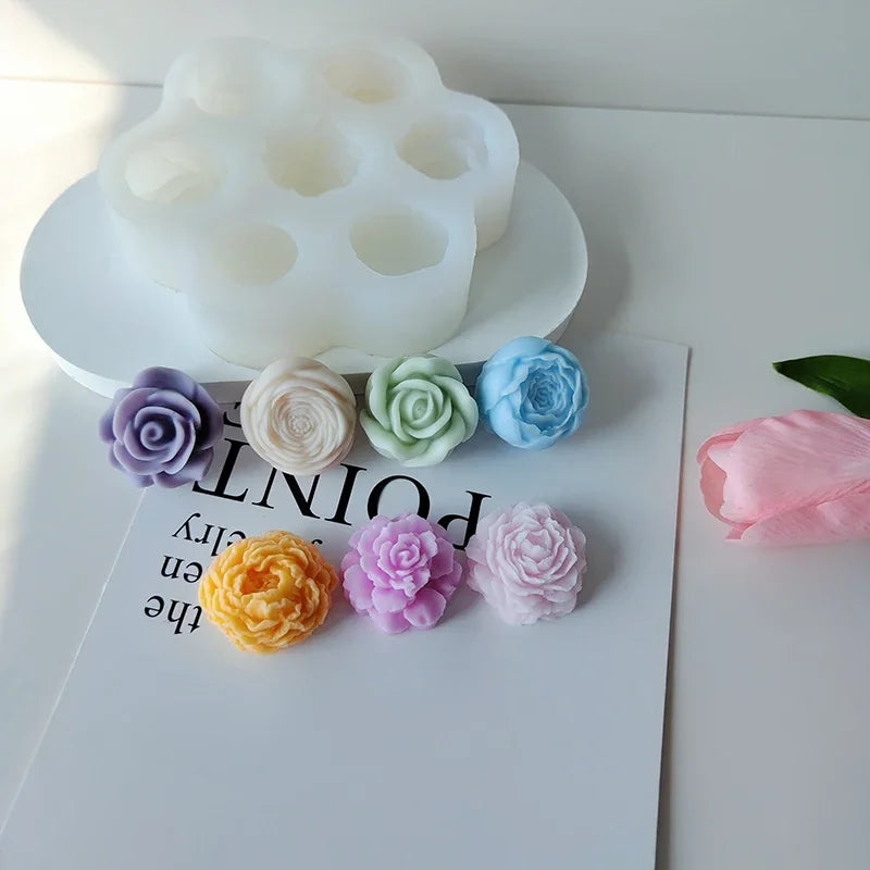 Durable Multi Cavity Flower Candle Mould silicone candle mould by MYKA Candles and Moulds, ideal for resin moulds, soap moulds, and cake mould creations.