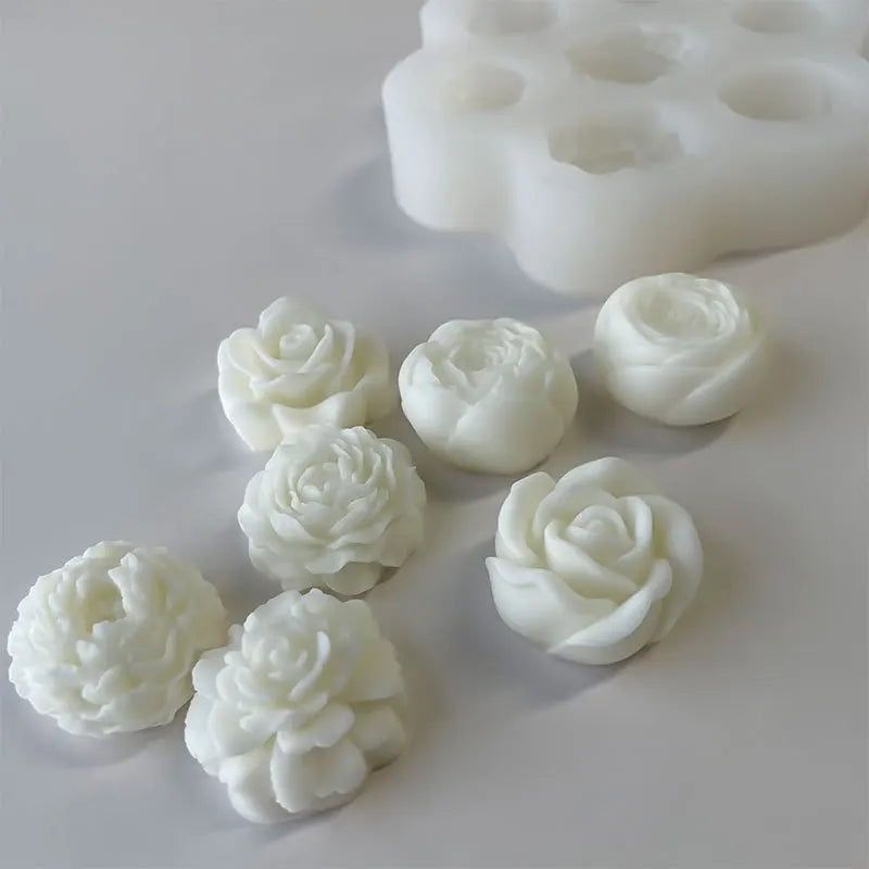 The Multi Cavity Flower Candle Mould silicone candle mould by MYKA Candles and Moulds, a top choice for artistic resin moulds and baking moulds.
