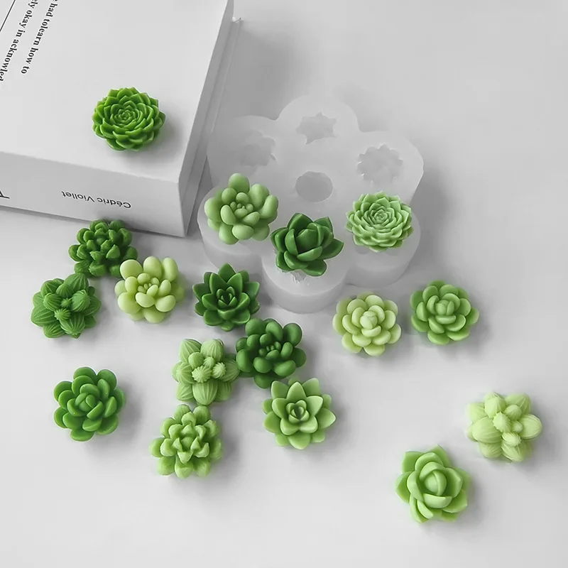 Durable Multi Cavity Succulent Candle Mould silicone candle mould by MYKA Candles and Moulds, ideal for resin moulds, soap moulds, and cake mould creations.