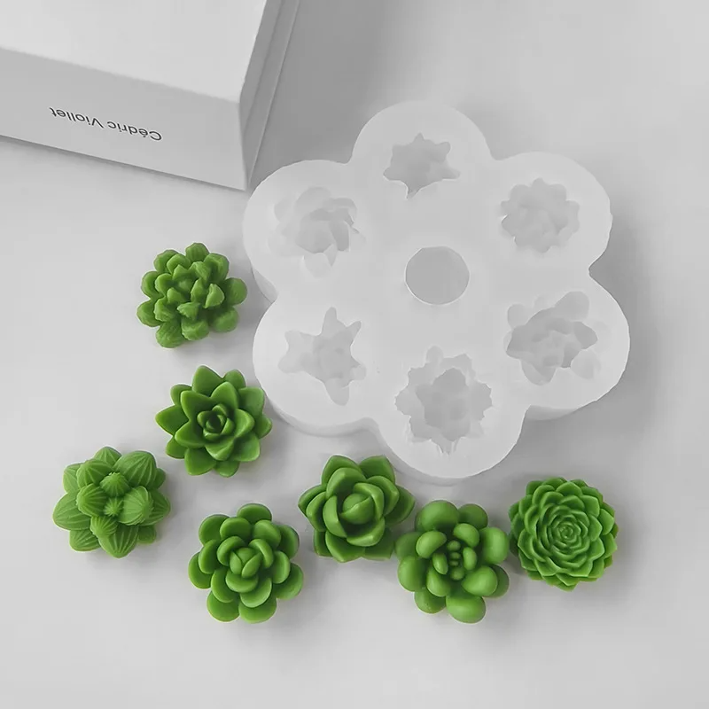 The Multi Cavity Succulent Candle Mould silicone candle mould by MYKA Candles and Moulds, optimized for professional candle, soap, and cake moulds.