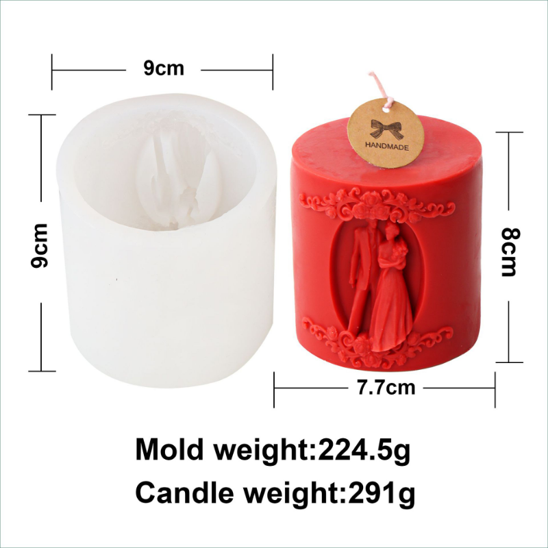 A premium Newly-wed Candle Moulds silicone candle mold by MYKA Candles and Moulds, a versatile tool for soap, resin, and cake mould crafting.