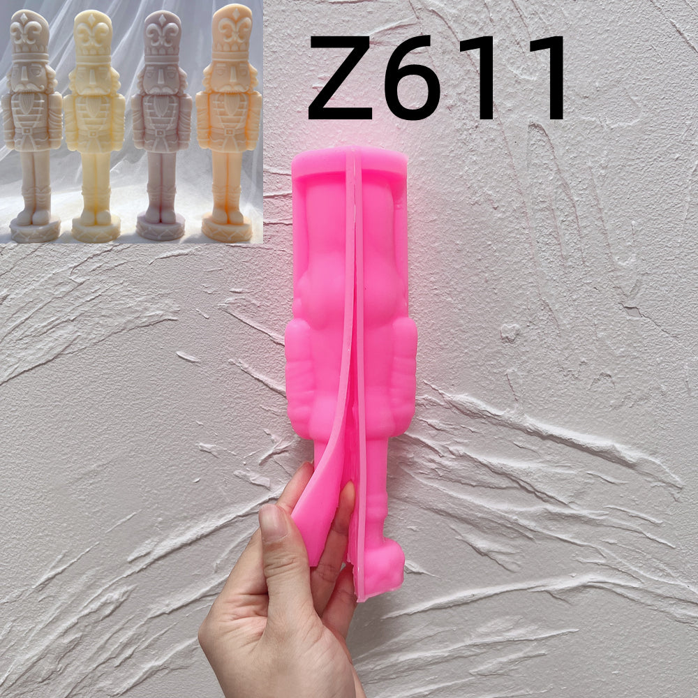 View of the Noble Nutcracker Silicone Candle Mould silicone candle mould from MYKA Candles and Moulds, ideal for DIY soap moulds and cake mould projects.