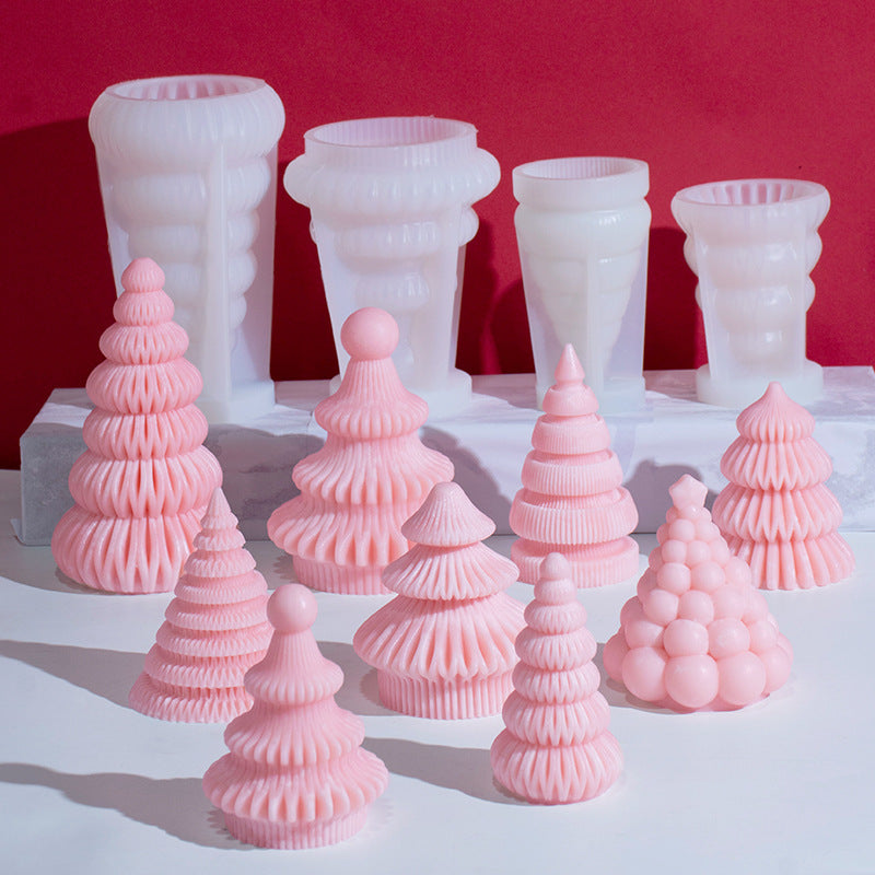 The flexible Origami Tree Silicone Candle Moulds silicone candle mould by MYKA Candles and Moulds, suitable for soap moulds and food-grade cake mould use.