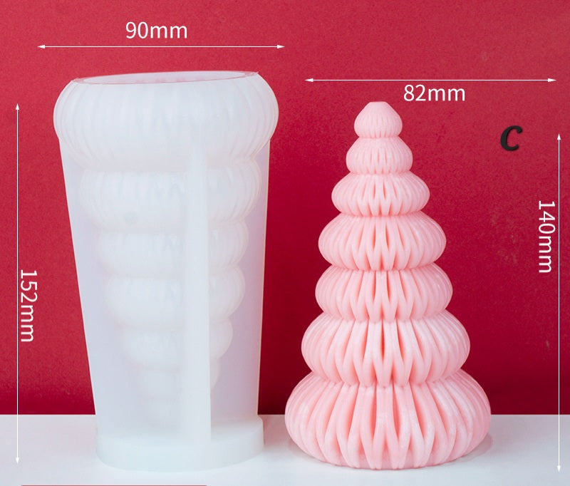 An aesthetic Origami Tree Silicone Candle Moulds silicone candle mould from MYKA Candles and Moulds, perfect for soap, resin, and cake mould art.