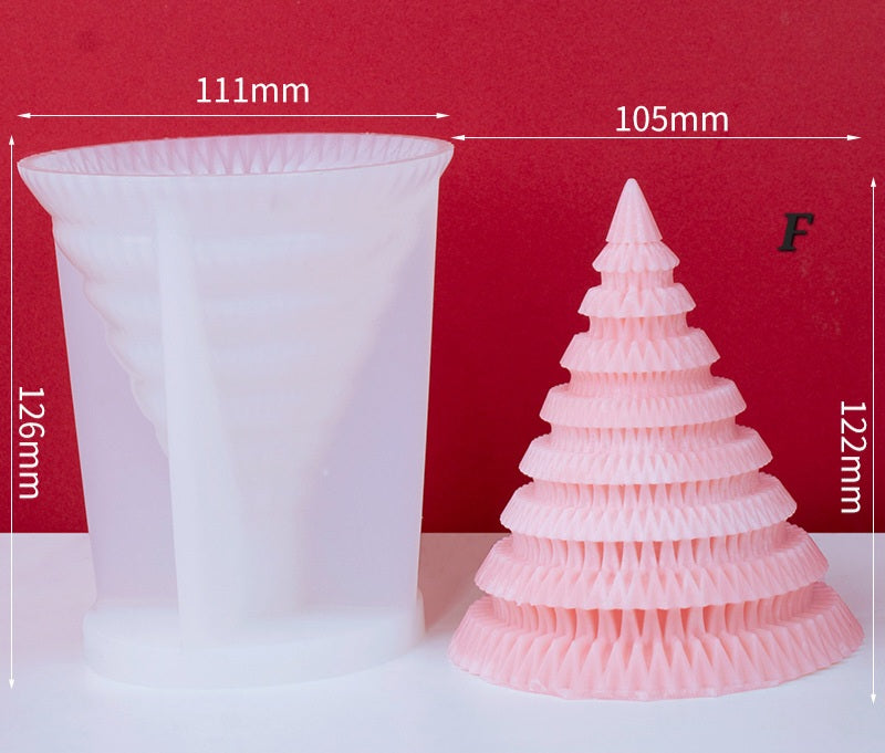 An intricate Origami Tree Silicone Candle Moulds silicone candle mold by MYKA Candles and Moulds, designed for aesthetic candles and resin moulds.