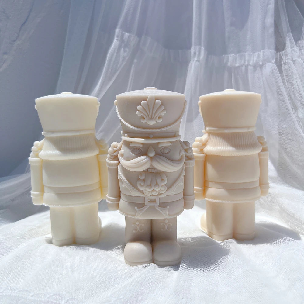 Durable Ornamental Nutcracker Candle Mould silicone candle mould by MYKA Candles and Moulds, ideal for resin moulds, soap moulds, and cake mould creations.