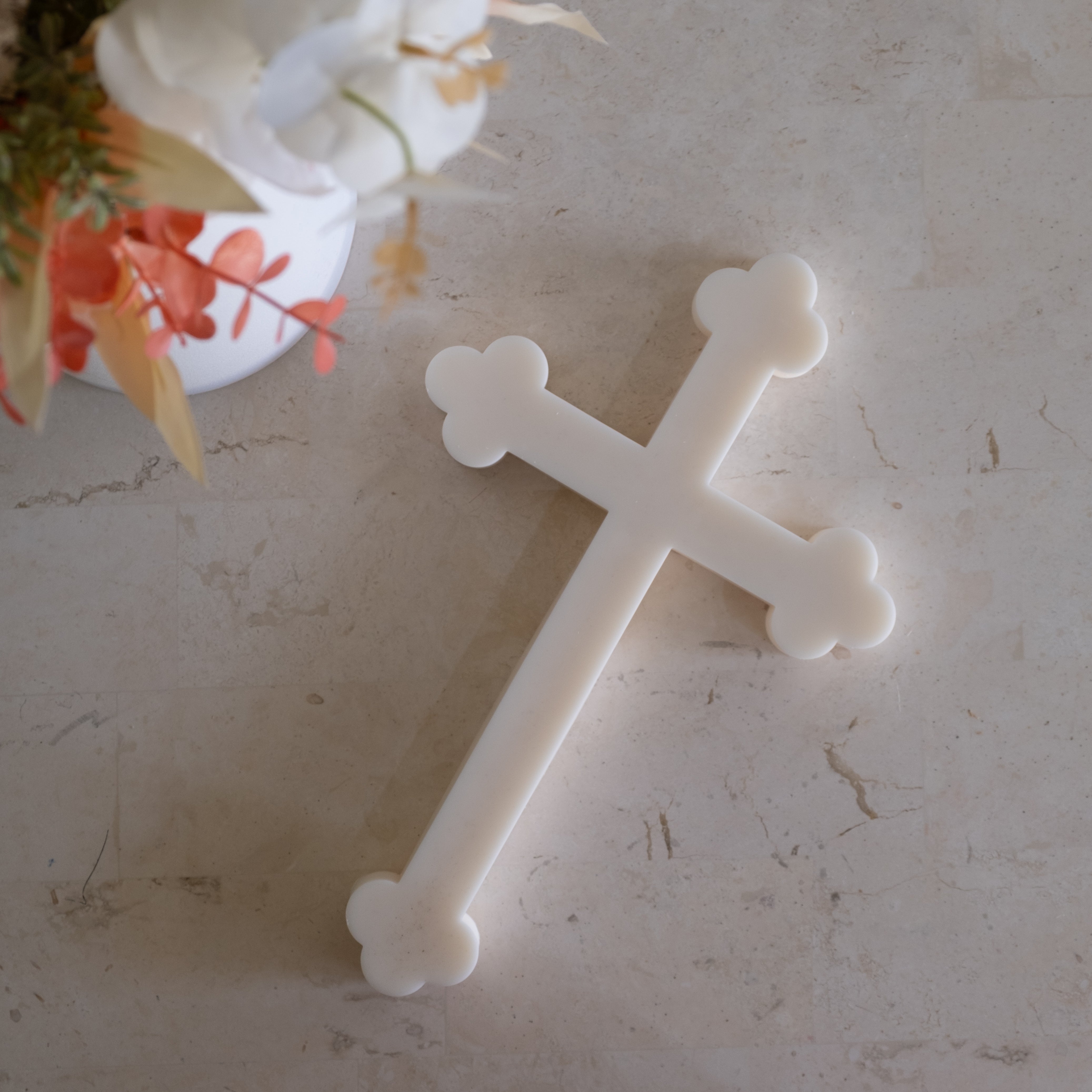 View of the Orthodox Cross Silicone Candle Mould silicone candle mould from MYKA Candles and Moulds, ideal for DIY soap moulds and cake mould projects.
