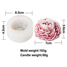 The Peony Flower Candle Mould silicone candle mould from MYKA Candles and Moulds, a professional supply for candle, soap, and baking moulds.
