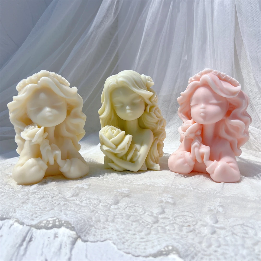 A Petal Princess Silicone Candle Mould silicone candle mold by MYKA Candles and Moulds, the perfect multipurpose tool for soap, resin, and cake mould casting.