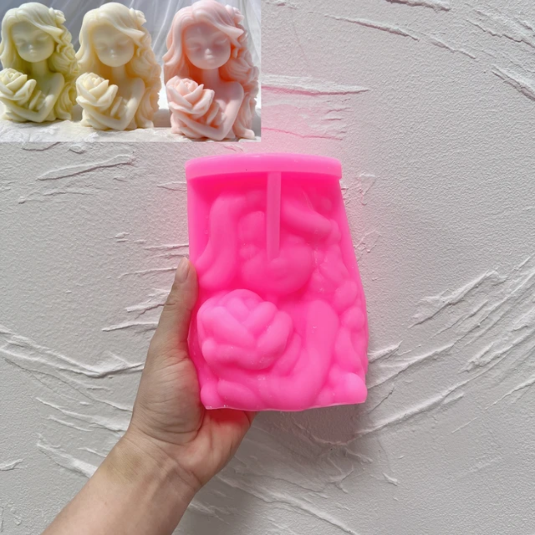 The Petal Princess Silicone Candle Mould silicone candle mould by MYKA Candles and Moulds, perfect for small business candle, soap, and cake mould production.