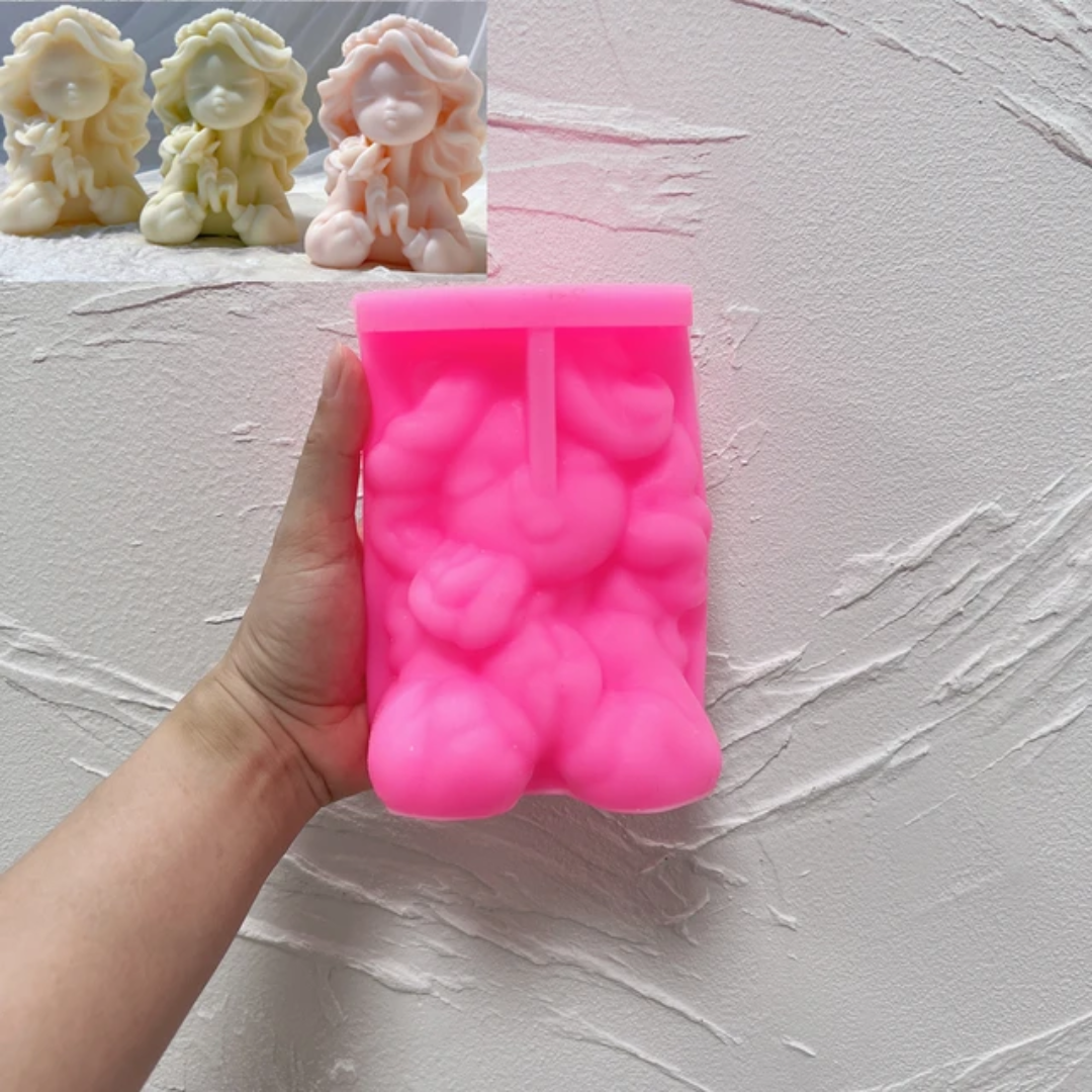 An intricate Petal Princess Silicone Candle Mould silicone candle mold by MYKA Candles and Moulds, designed for aesthetic candles and resin moulds.