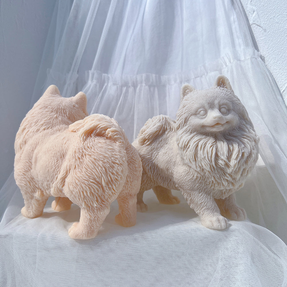 High-quality Pomeranian Puppy Candle Mould silicone candle mould from MYKA Candles and Moulds, great for resin moulds and professional baking mould needs.
