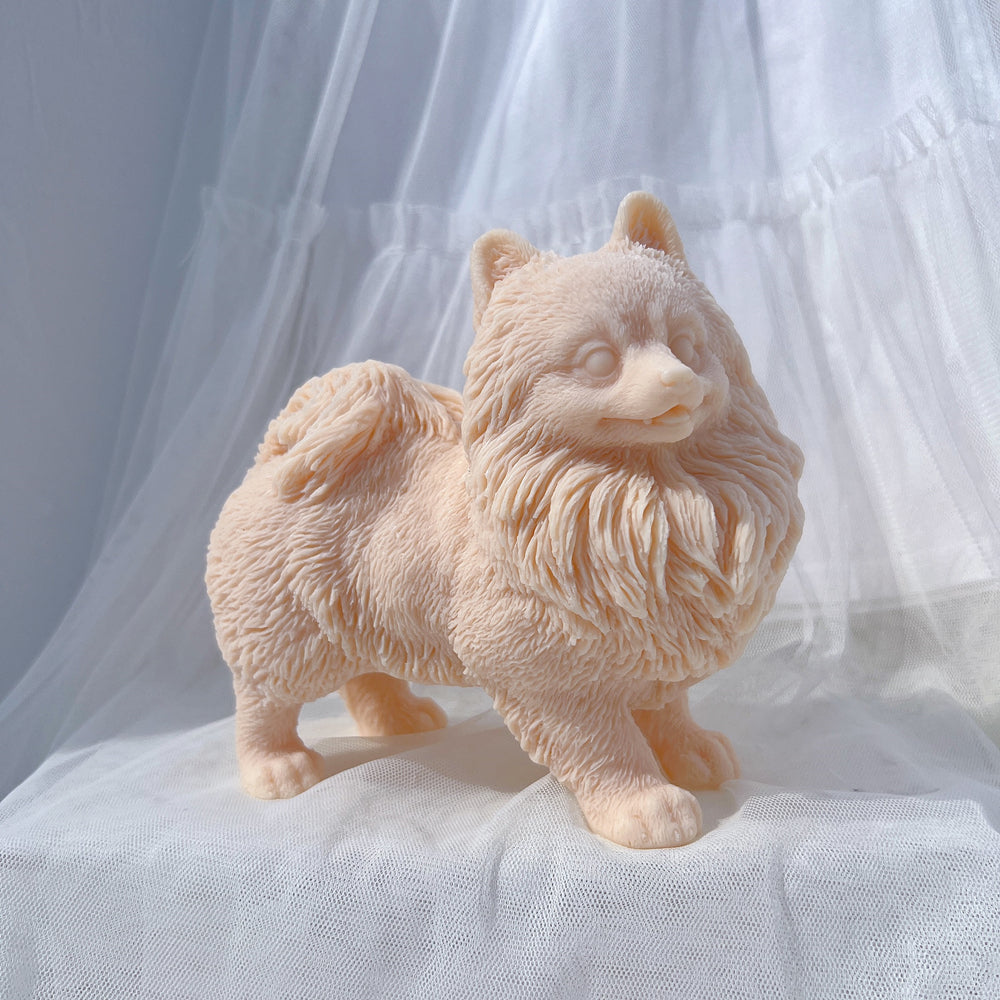 The Pomeranian Puppy Candle Mould silicone candle mould by MYKA Candles and Moulds, optimized for professional candle, soap, and cake moulds.