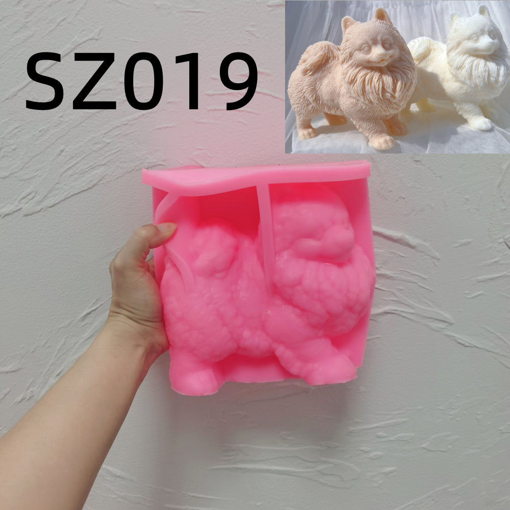 The Pomeranian Puppy Candle Mould silicone candle mould by MYKA Candles and Moulds, a top choice for artistic resin moulds and baking moulds.
