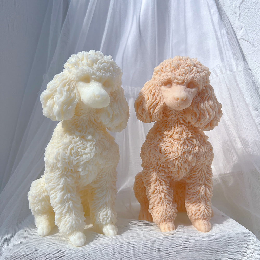 A Poodle Candle Mould silicone candle mold by MYKA Candles and Moulds, designed for easy release in soap, resin, and cake mould casting.