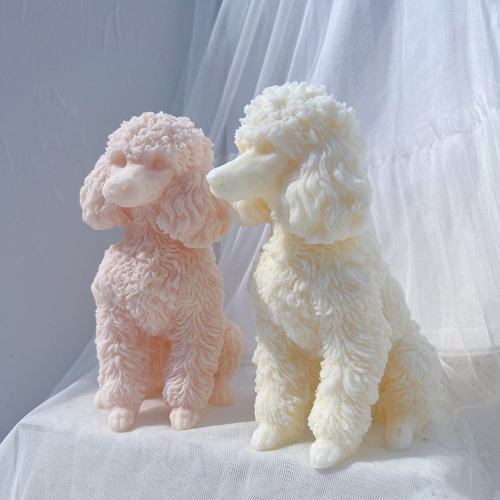 Showcasing the Poodle Candle Mould silicone candle mould by MYKA Candles and Moulds for creative baking moulds and candle making.