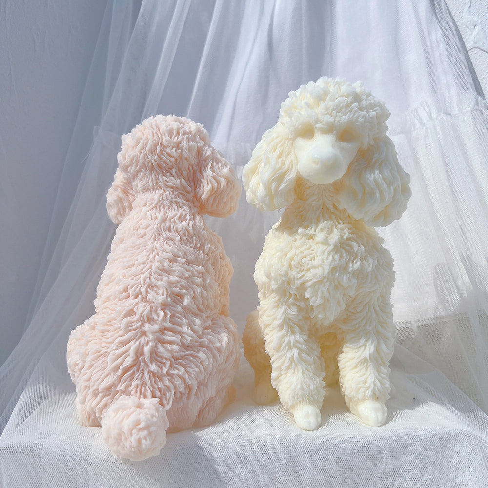 A versatile Poodle Candle Mould silicone candle mould by MYKA Candles and Moulds, suitable for resin moulds and decorative cake mould shapes.