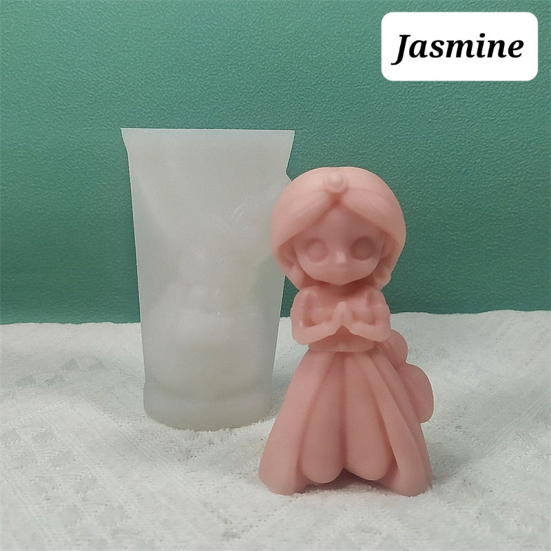 A detailed Princess Candle Moulds silicone candle mould by MYKA Candles and Moulds, perfect for candle making, soap moulds, and resin moulds.