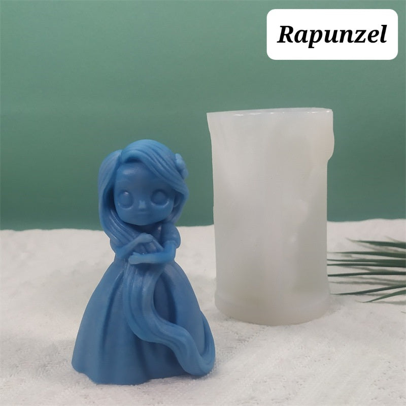 An aesthetic Princess Candle Moulds silicone candle mould from MYKA Candles and Moulds, perfect for soap, resin, and cake mould art.