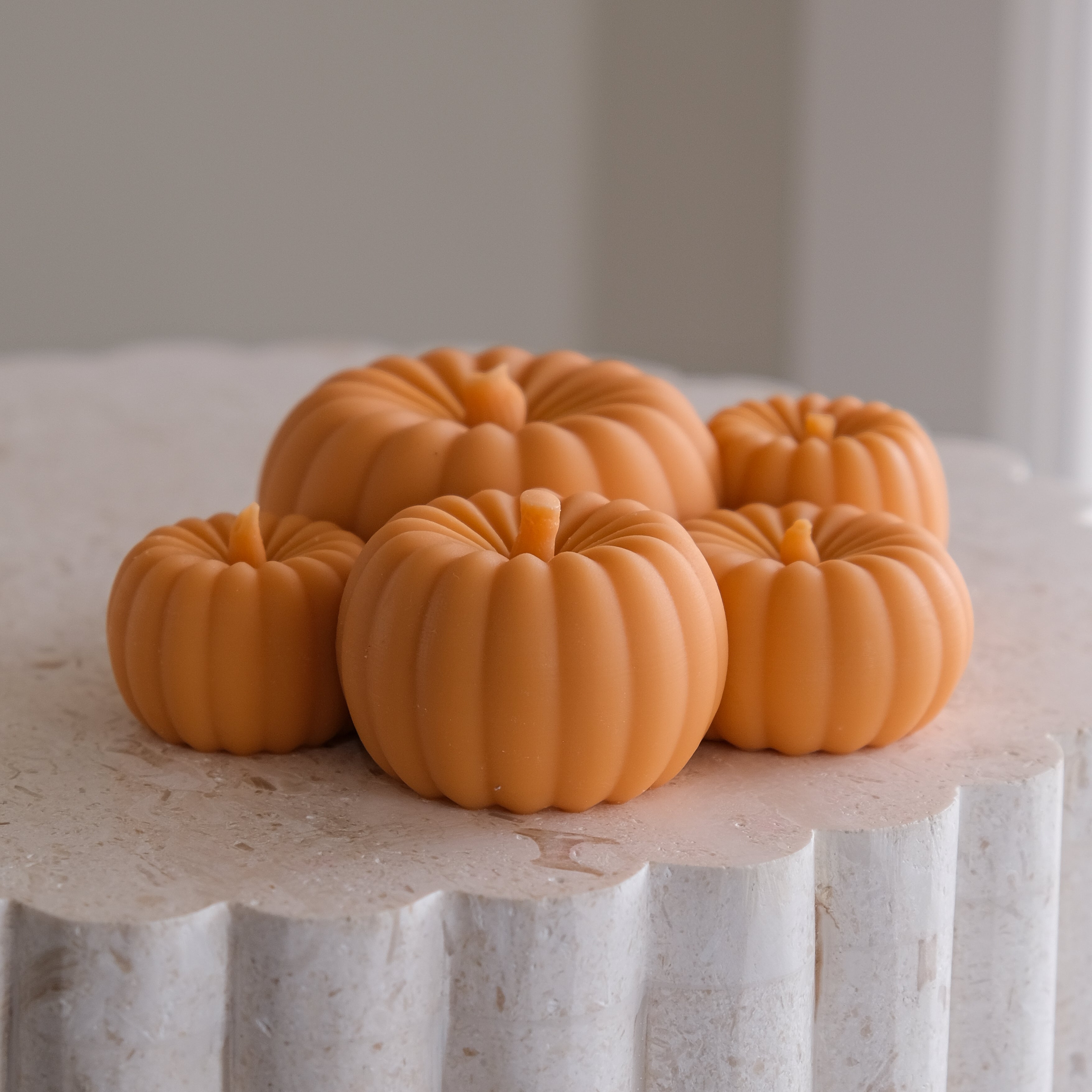 An aesthetic Pumpkin Patch Candle Mould silicone candle mould from MYKA Candles and Moulds, perfect for soap, resin, and cake mould art.