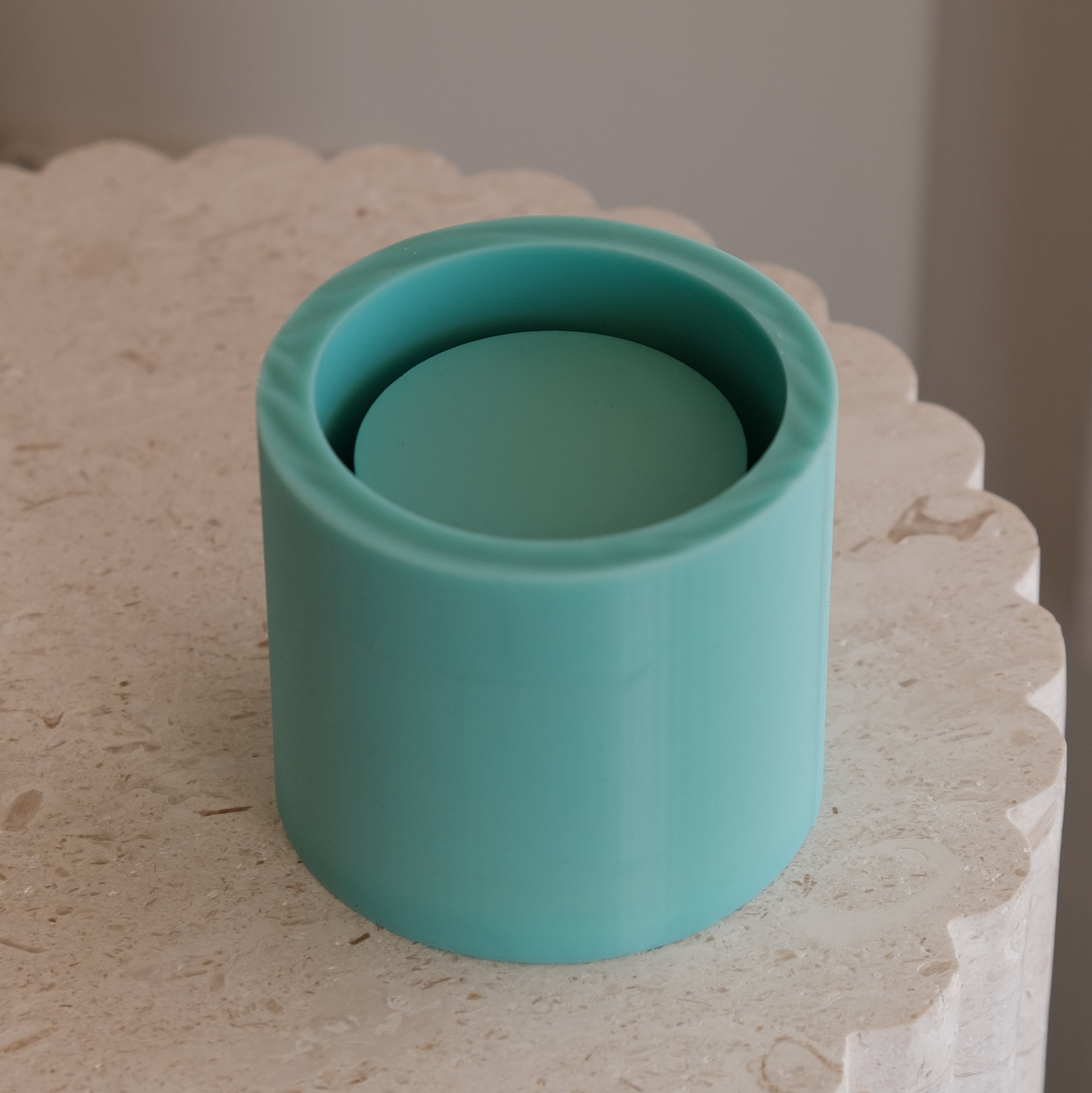 An aesthetic Ramadan Candle Jar Mould silicone candle mould from MYKA Candles and Moulds, perfect for luxury candle jars and resin moulds.