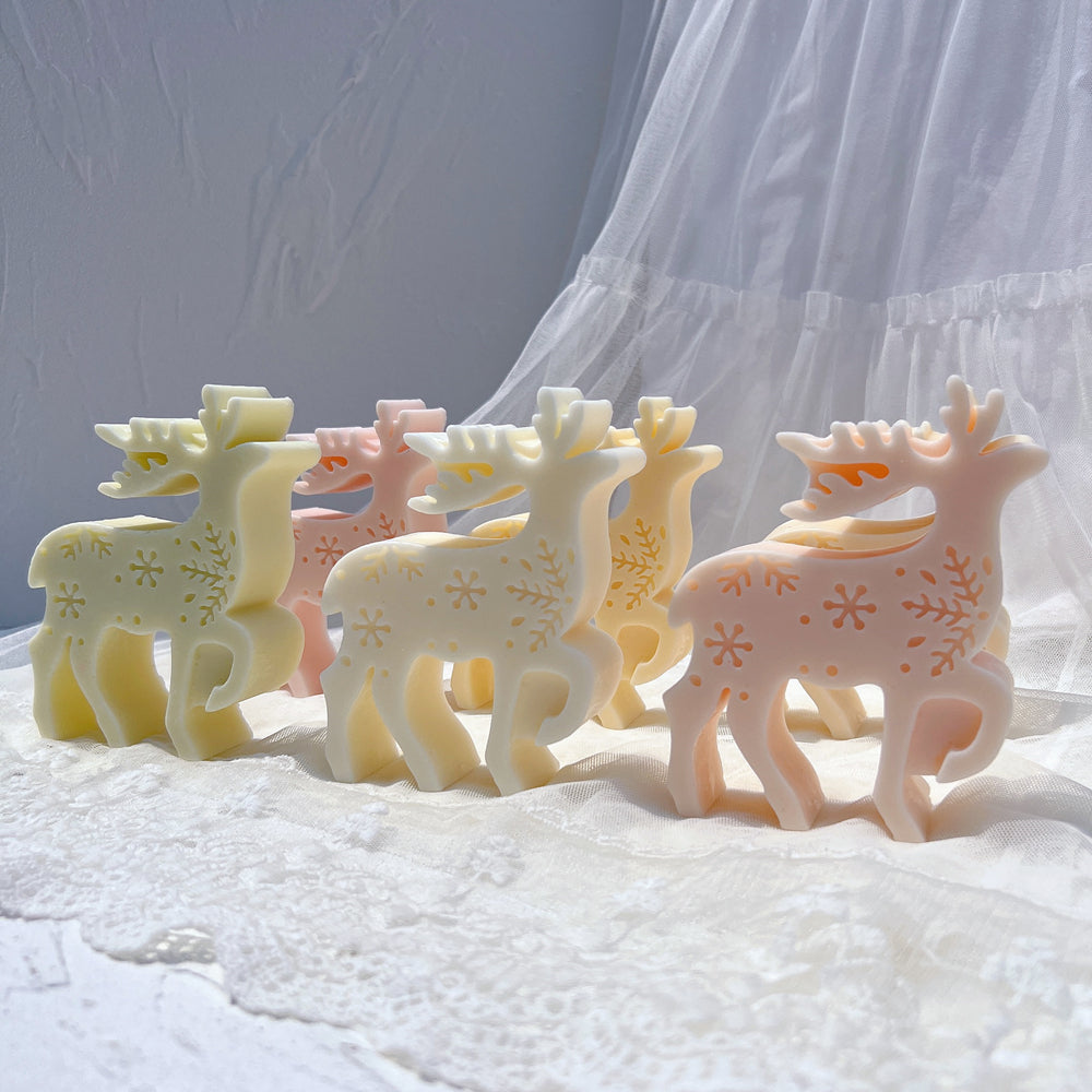 Precision-designed Reindeer Silicone Candle Mould silicone candle mold by MYKA Candles and Moulds for resin moulds and gourmet cake mould designs.