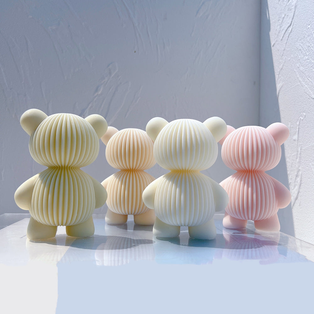 Durable Ribbed Bear Candle Mould silicone candle mould by MYKA Candles and Moulds, ideal for resin moulds, soap moulds, and cake mould creations.