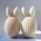 A versatile Ribbed Bunny Egg Candle Moulds silicone candle mould by MYKA Candles and Moulds, suitable for resin moulds and decorative cake mould shapes.