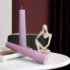 A Ribbed Column Candle Mould silicone candle mold by MYKA Candles and Moulds, the perfect multipurpose tool for soap, resin, and cake mould casting.