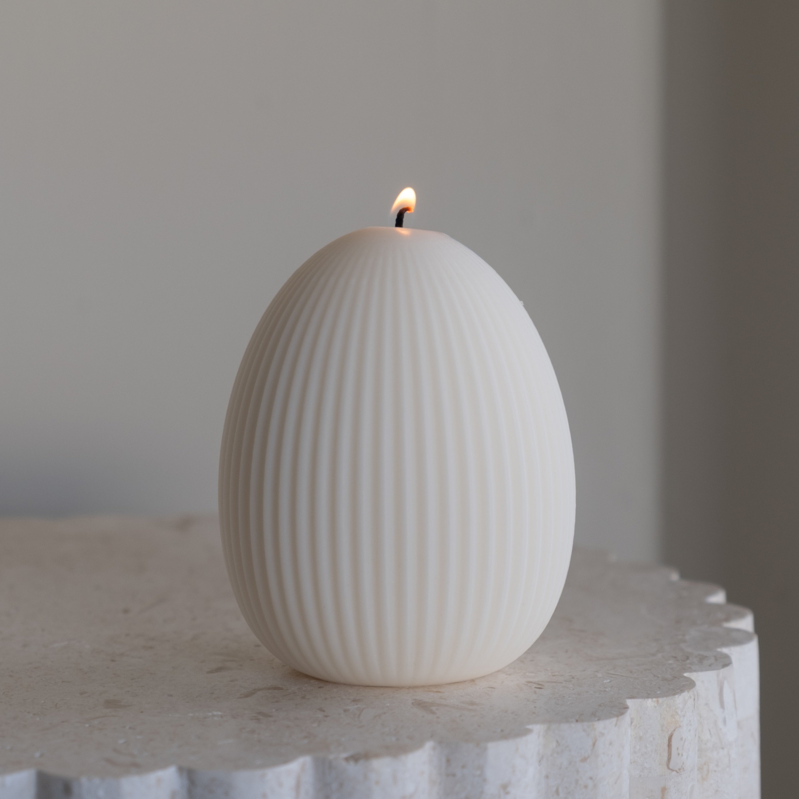 Crafting with the Ribbed Easter Egg Silicone Candle Mould silicone candle mould by MYKA Candles and Moulds, also used for soap, resin, and cake moulds.