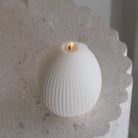 Precision-designed Ribbed Easter Egg Silicone Candle Mould silicone candle mold by MYKA Candles and Moulds for resin moulds and gourmet cake mould designs.