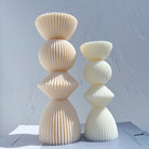 The Ribbed Geometric Stack Candle Moulds silicone candle mould by MYKA Candles and Moulds, optimized for professional candle, soap, and cake moulds.