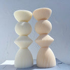 High-quality Ribbed Geometric Stack Candle Moulds silicone candle mould from MYKA Candles and Moulds, great for resin moulds and professional baking mould needs.
