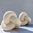 Close-up of the Ribbed Infinity Knot Candle Mould silicone candle mould by MYKA Candles and Moulds for soy wax, soap moulds, and baking mould hobbyists.