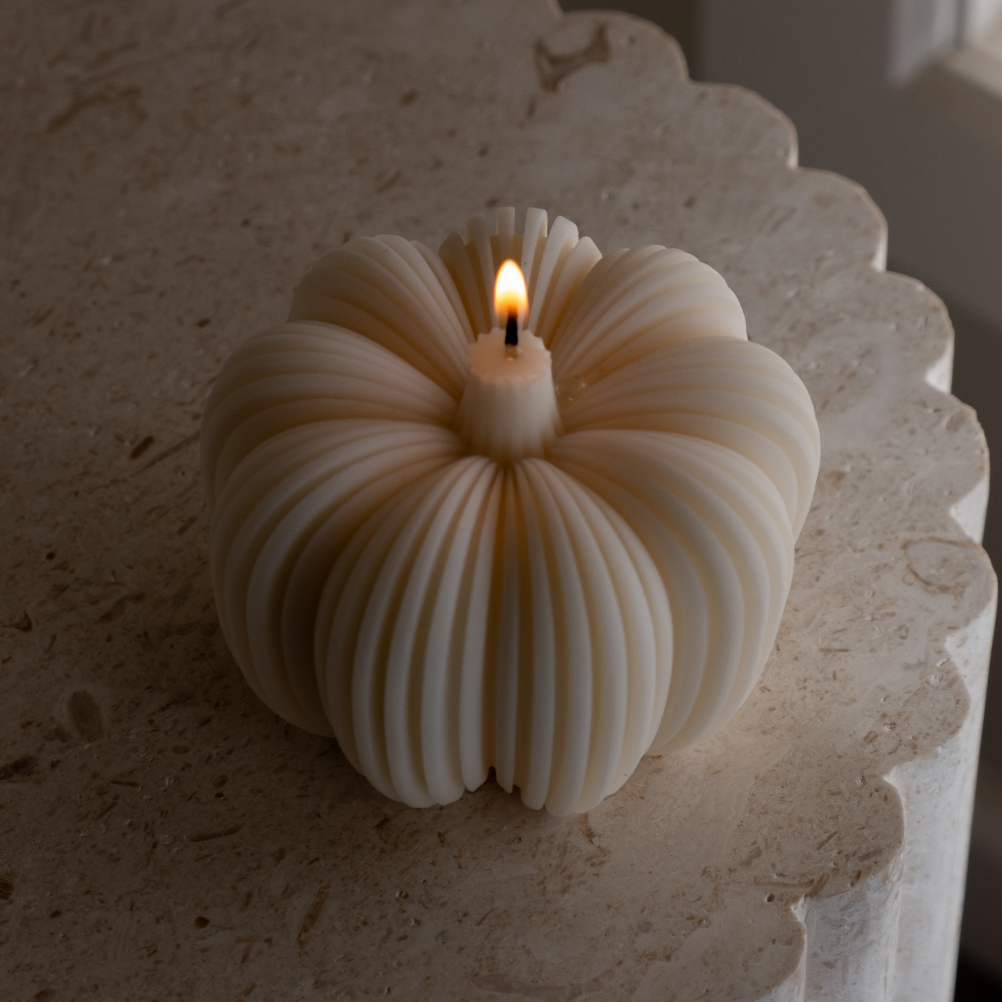 Durable Ribbed Pumpkin Candle Mould silicone candle mould by MYKA Candles and Moulds, ideal for resin moulds, soap moulds, and cake mould creations.