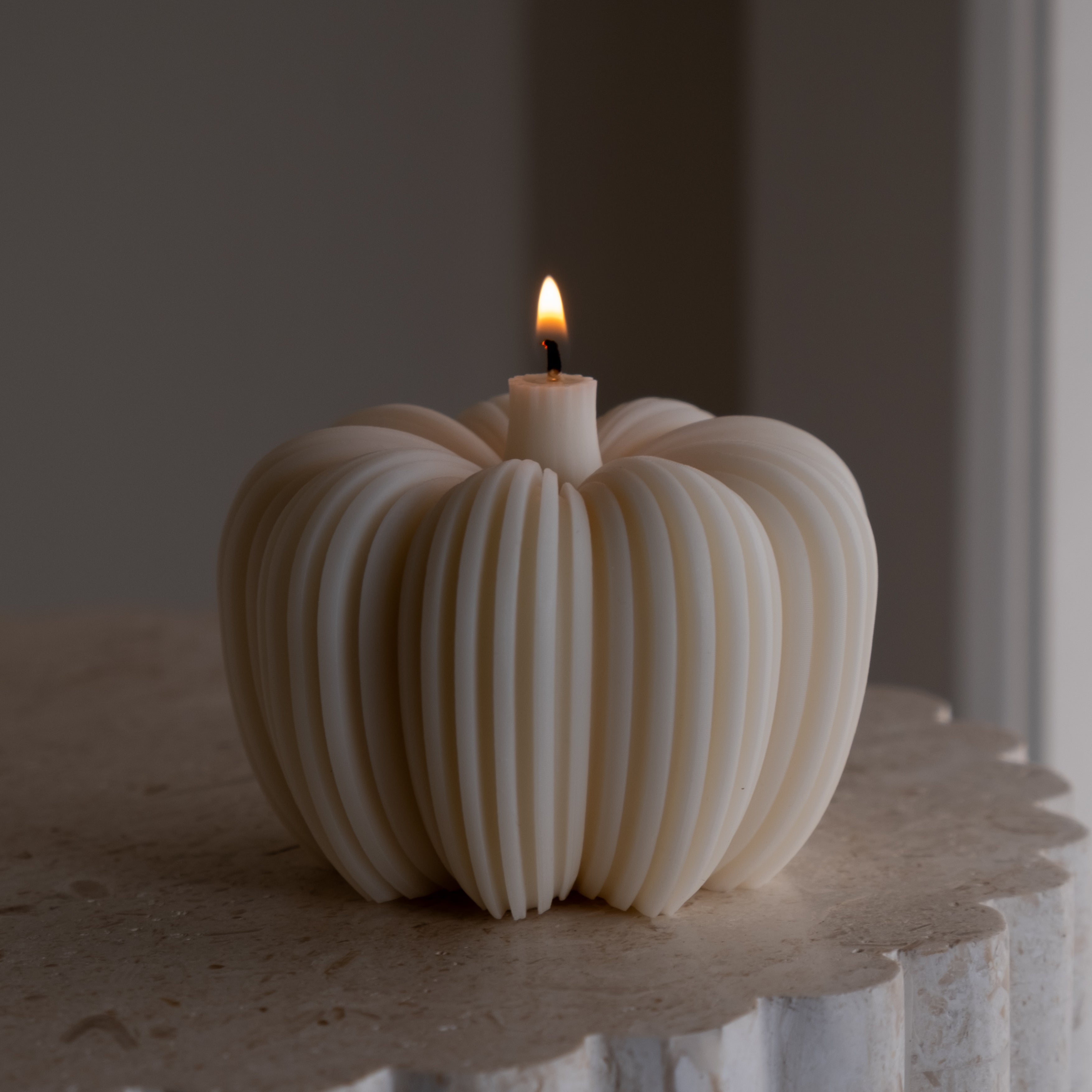 Durable Ribbed Pumpkin Candle Mould silicone candle mould by MYKA Candles and Moulds, ideal for resin moulds, soap moulds, and cake mould creations.
