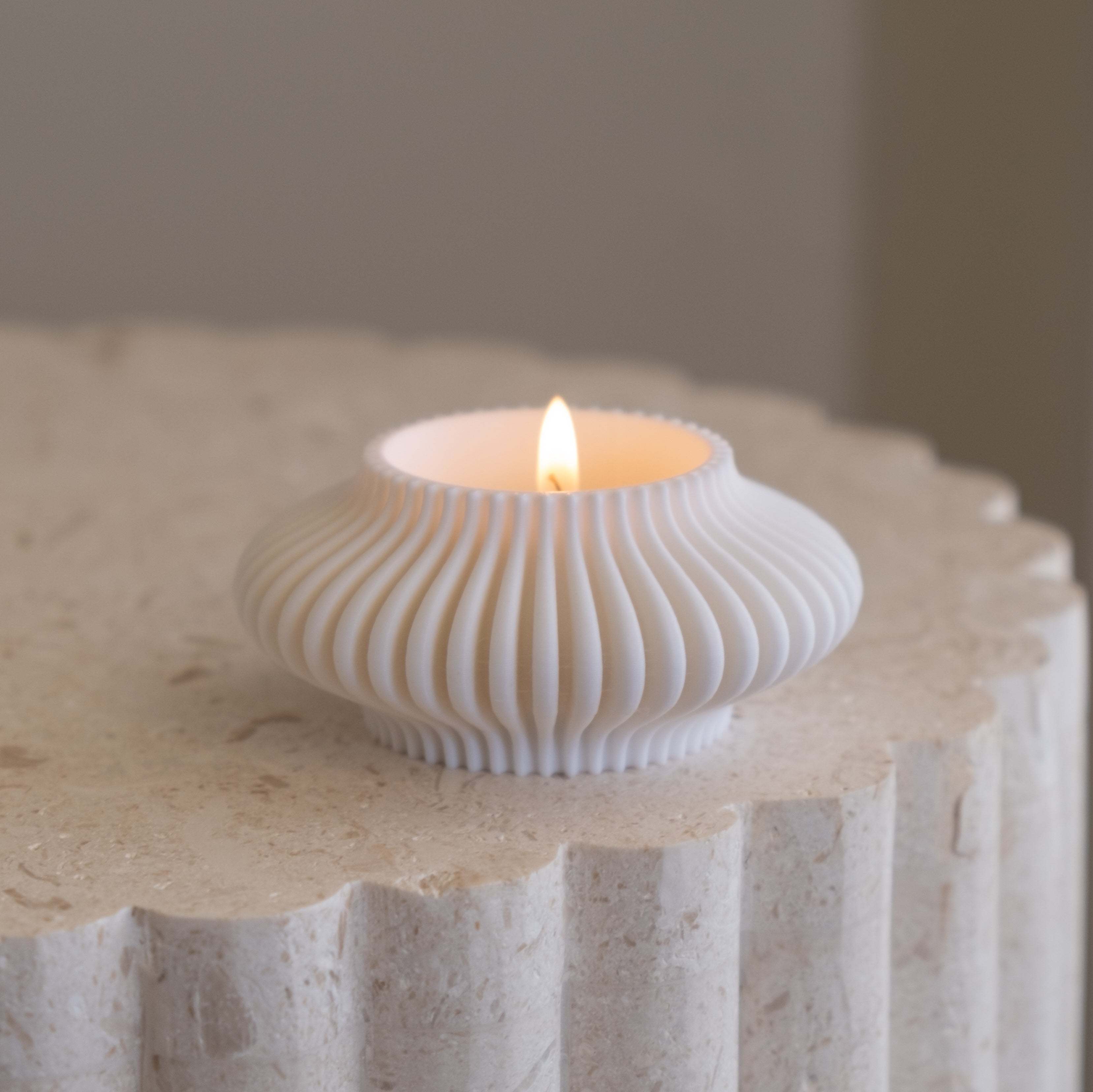Professional Ribbed Tealight Holder Silicone Candle Mould silicone candle mould by MYKA Candles and Moulds, also used for resin moulds and baking mould designs.