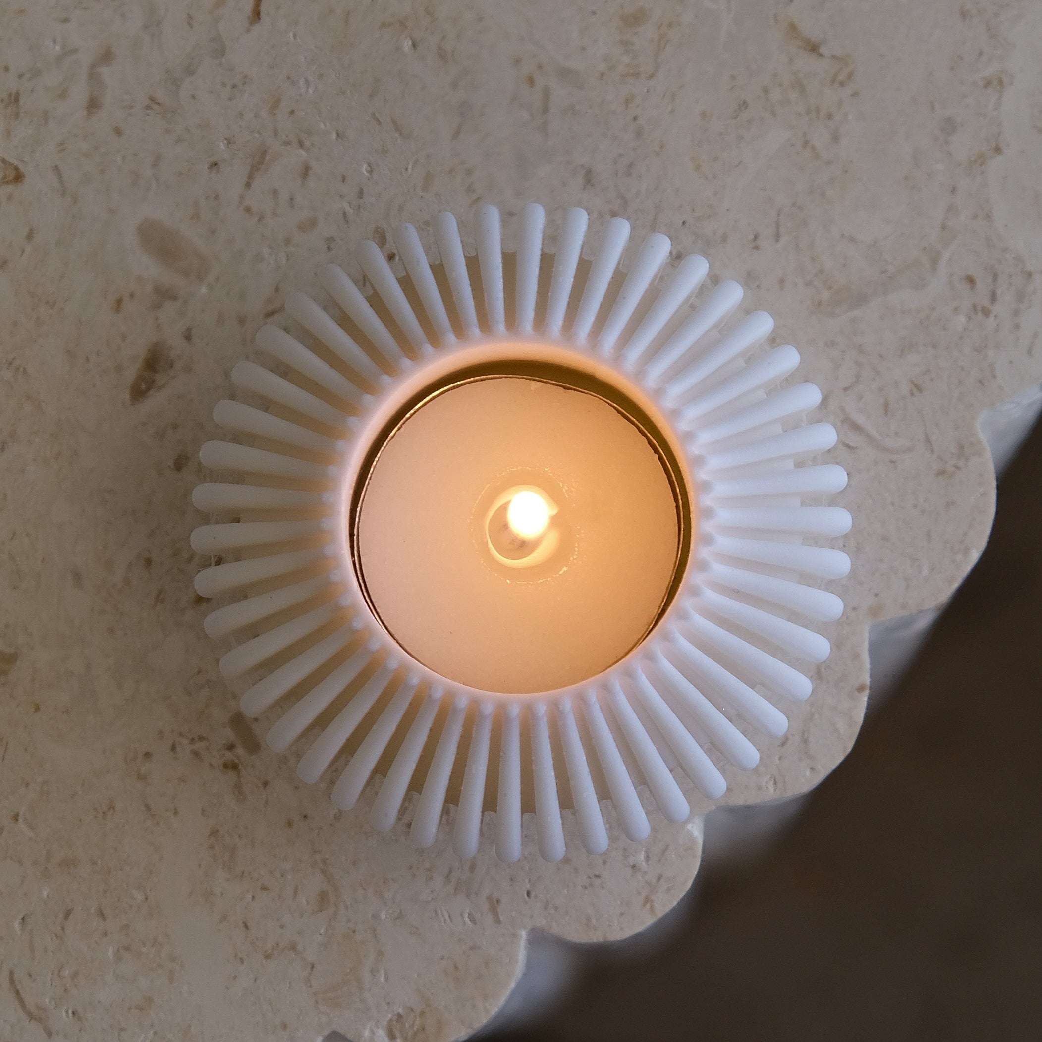 The flexible Ribbed Tealight Holder Silicone Candle Mould silicone candle mould by MYKA Candles and Moulds, suitable for soap moulds and food-grade cake mould use.