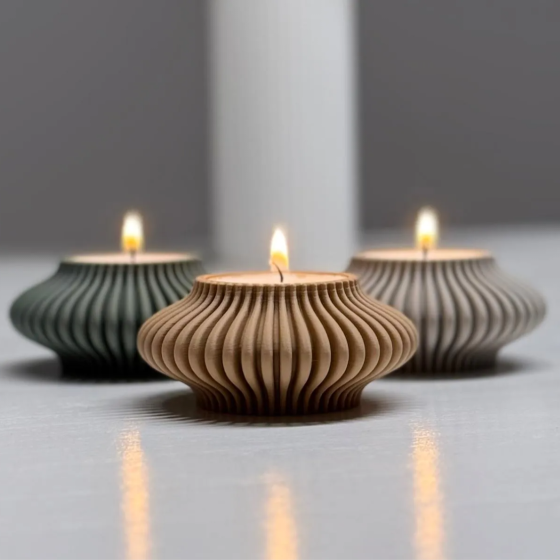 The Ribbed Tealight Holder Silicone Candle Mould silicone candle mould by MYKA Candles and Moulds, optimized for professional candle, soap, and cake moulds.