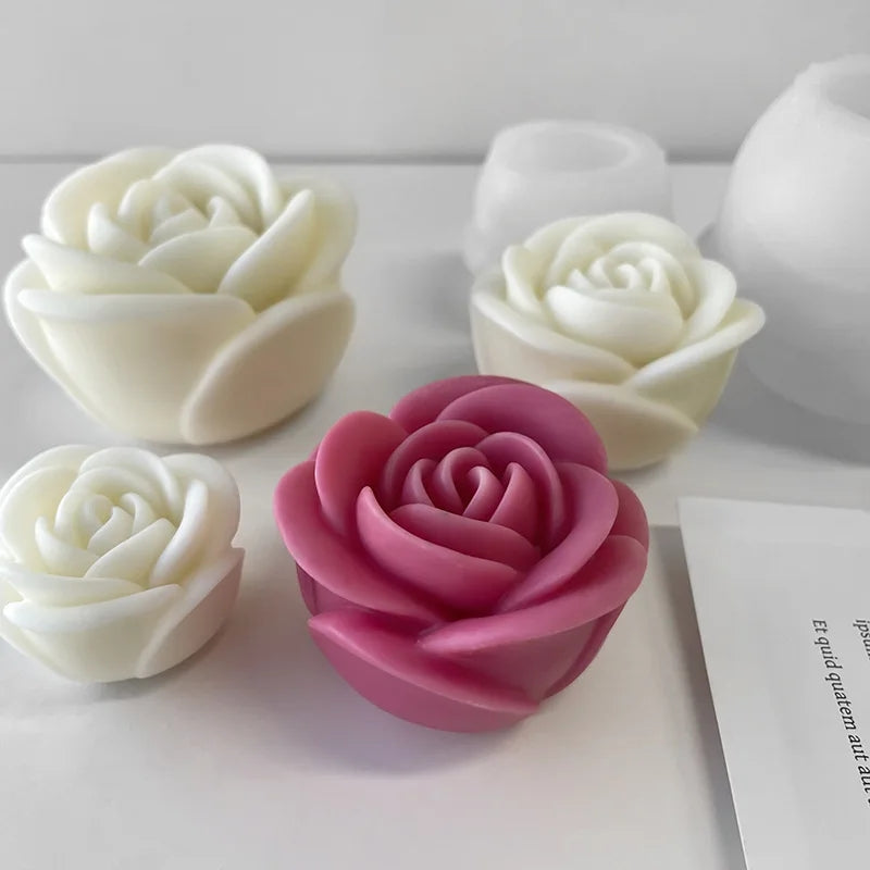 View of the Rosa Candle Moulds silicone candle mould from MYKA Candles and Moulds, ideal for DIY soap moulds and cake mould projects.